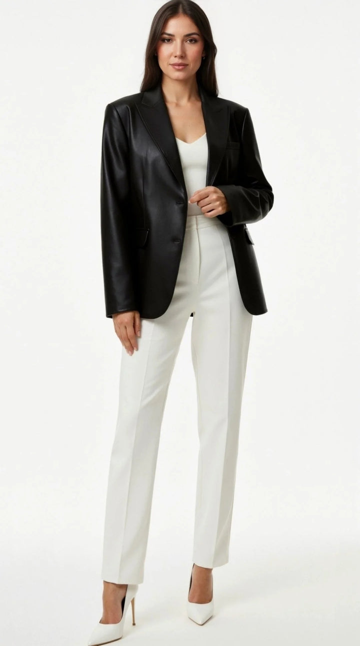 Women’s Rowan Faux Leather Tailored Blazer