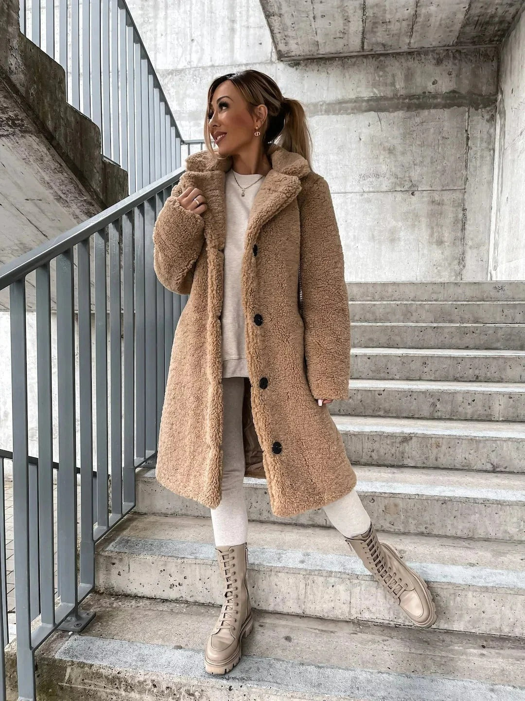 Women’s Sienna Longline Teddy Coat