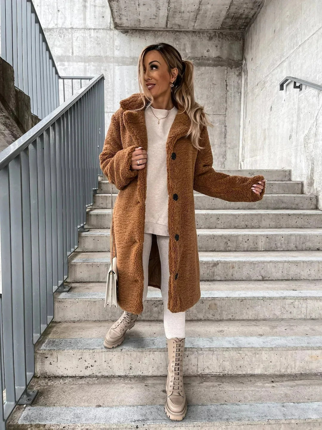 Women’s Sienna Longline Teddy Coat