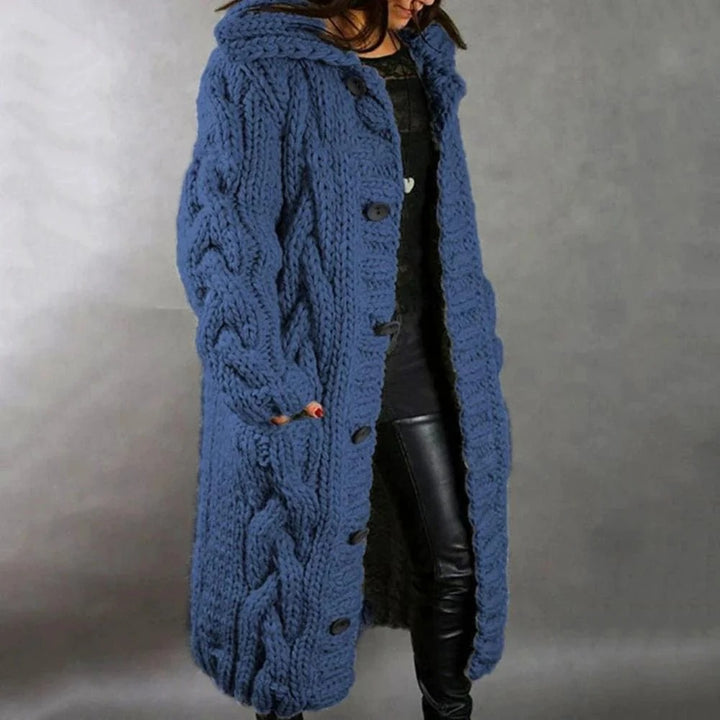 Women’s Aurelia Chunky Knit Hooded Longline Cardigan