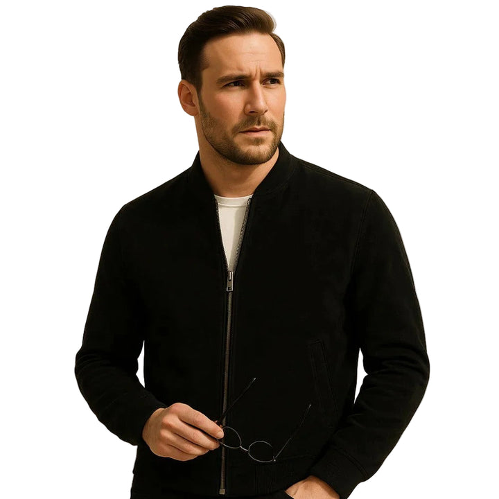 Men’s Harrington Suede-Effect Zip Jacket