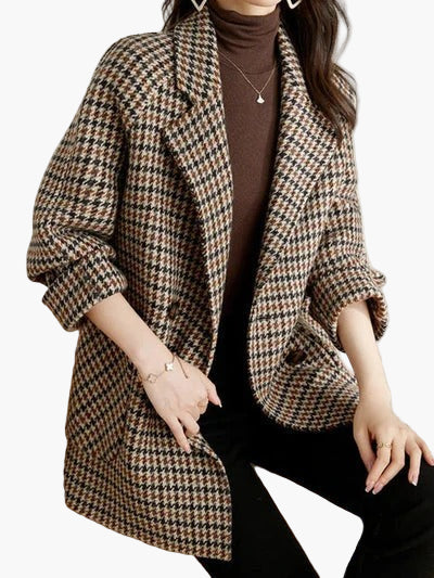 Women’s Houndstooth Wool-Blend Blazer
