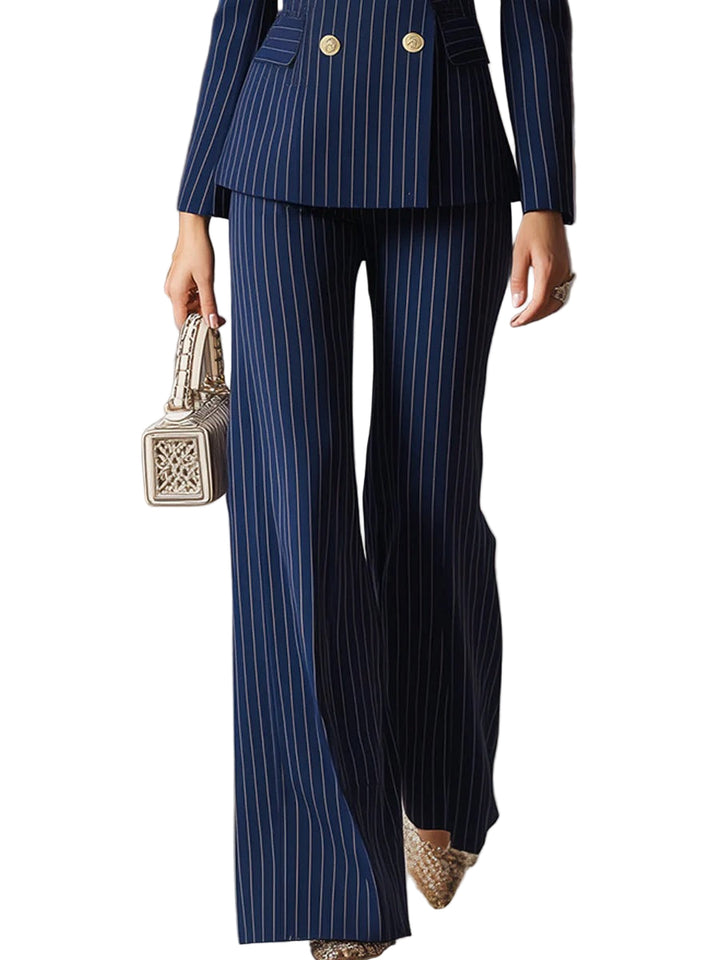 Women’s Double-Breasted Pinstripe Suit Set