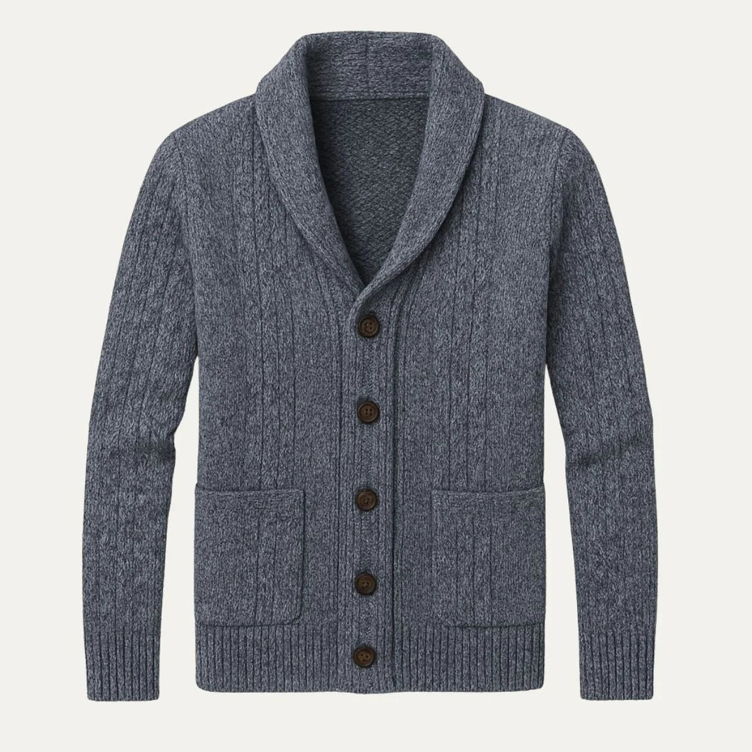 Men’s Rowan Shawl Cardigan – Classic Knit Layer