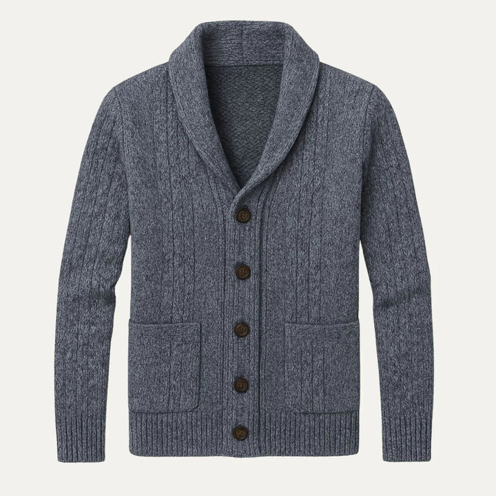 Men’s Rowan Shawl Cardigan – Classic Knit Layer