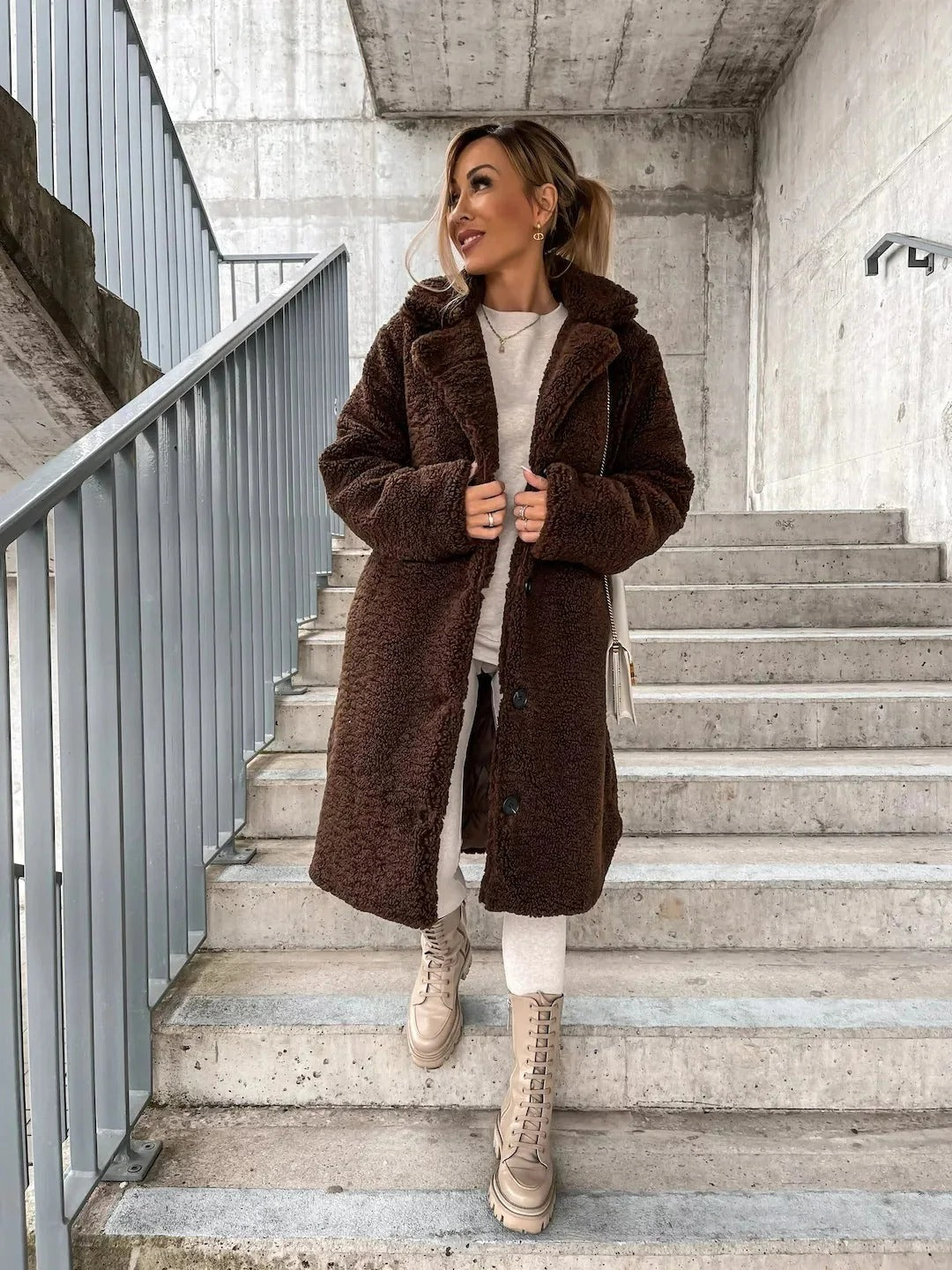 Women’s Sienna Longline Teddy Coat