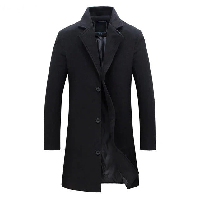 Men’s Arlo Winter Trench Coat – Tailored Cold-Weather Overcoat