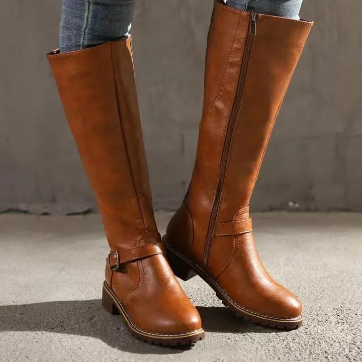 Women’s Marcella Knee-High Buckle Detail Boots