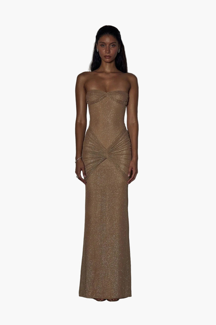 Women’s Strapless Sheer Maxi Dress