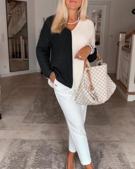 Women’s Maren V-Neck Colour Block Sweater