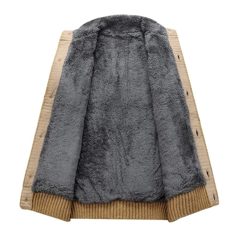 Men’s Harrington Cable-Knit Fleece-Lined Cardigan