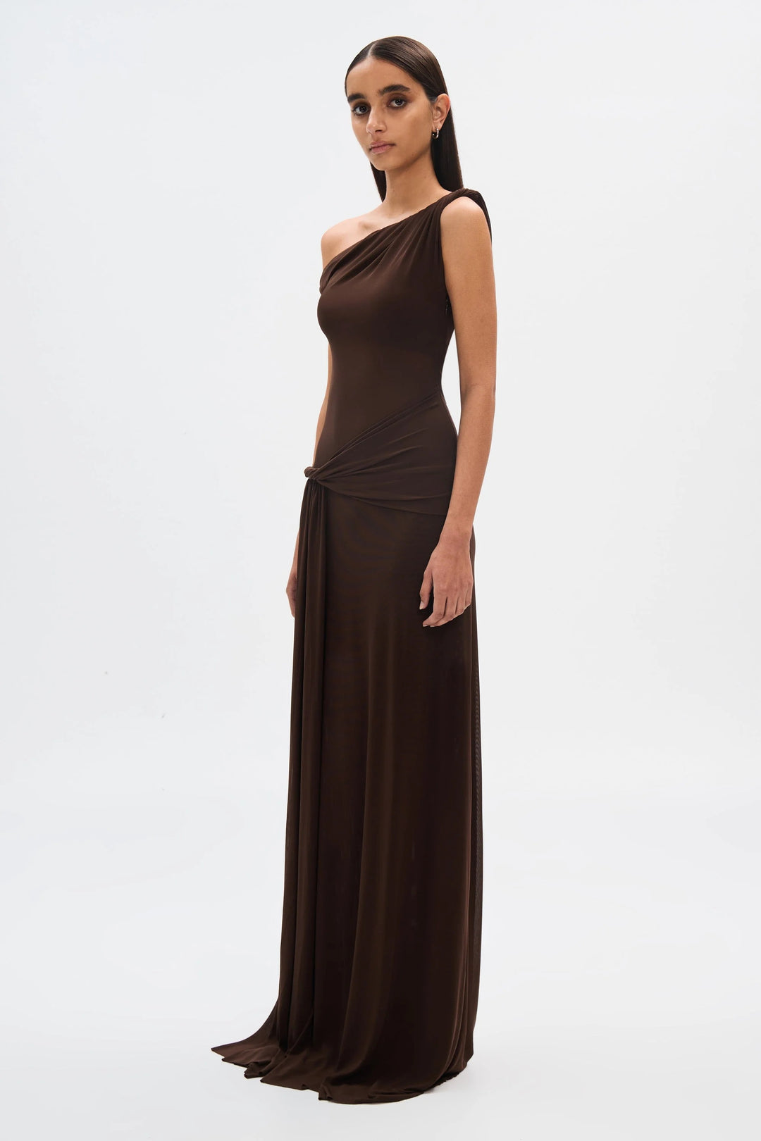 Women’s One-Shoulder Draped Maxi Dress