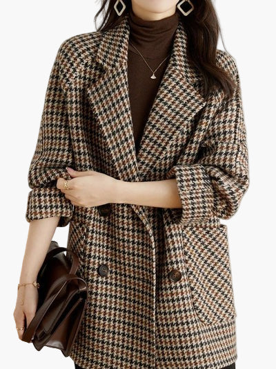 Women’s Houndstooth Wool-Blend Blazer