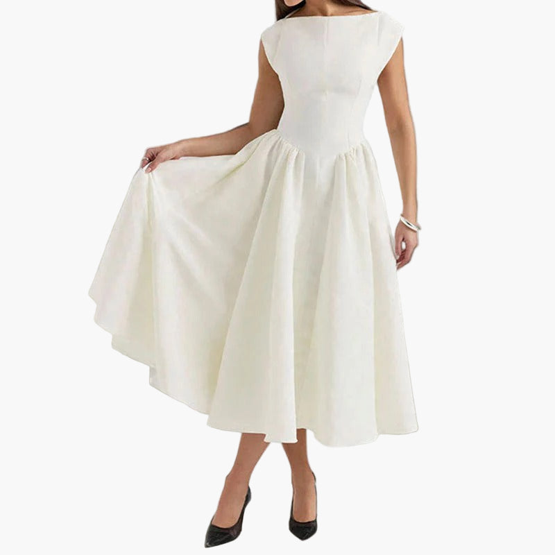 Women’s Cap Sleeve Fit & Flare Midi Dress