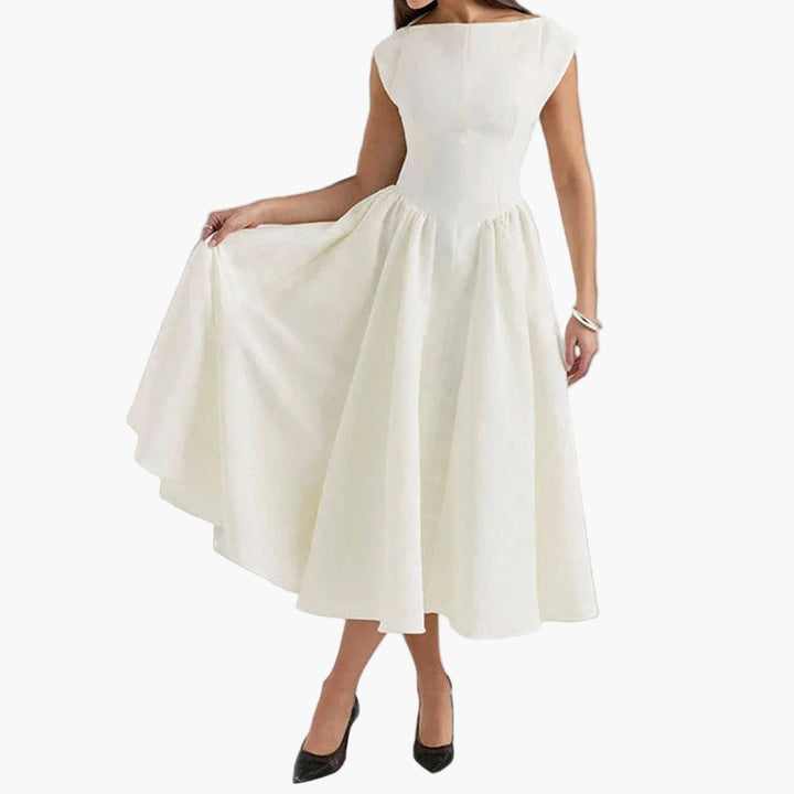 Women’s Cap Sleeve Fit & Flare Midi Dress