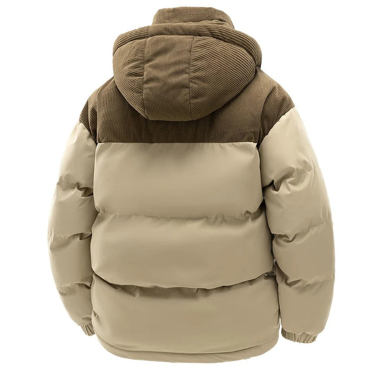 Women’s Two-Tone Corduroy Panel Puffer Jacket