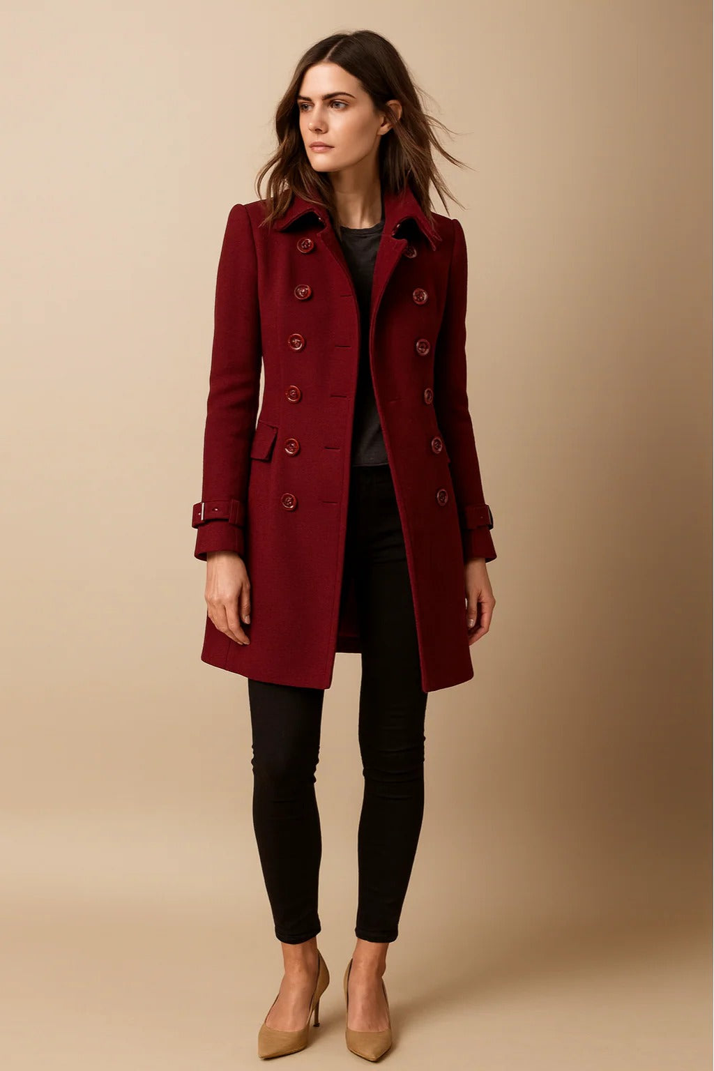 Women’s Elara Double-Breasted Tailored Wool Coat