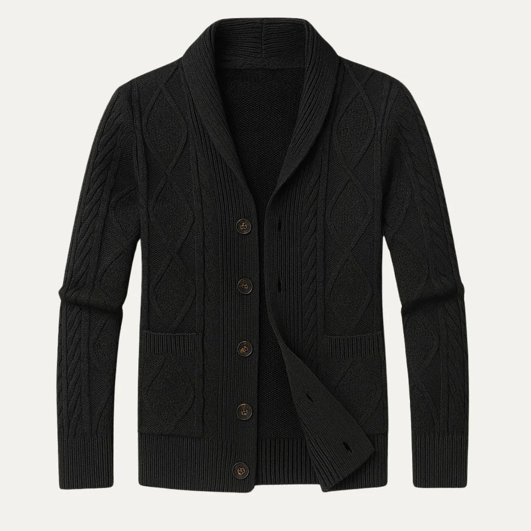 Men’s Rowan Shawl Cardigan – Classic Knit Layer