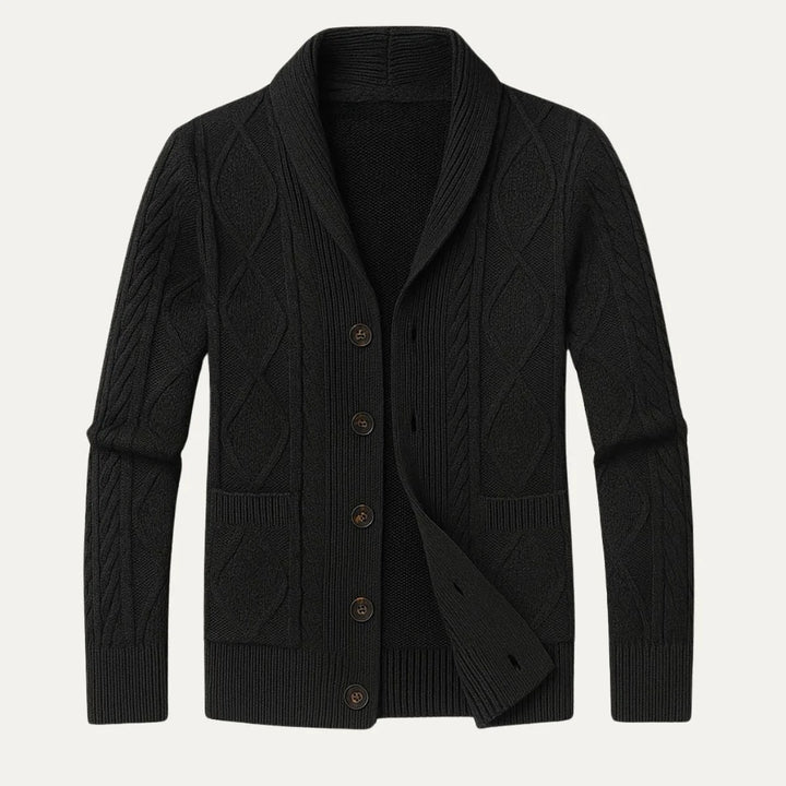 Men’s Rowan Shawl Cardigan – Classic Knit Layer