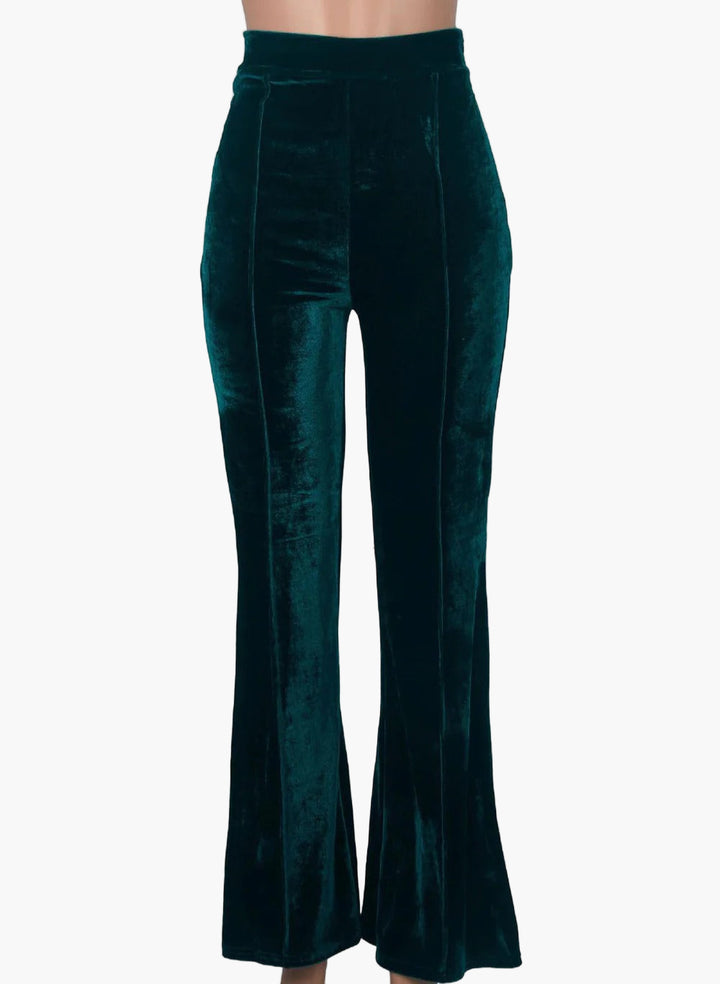 Women’s High Waist Velvet Flared Pants – Elegant Evening & Casual Chic