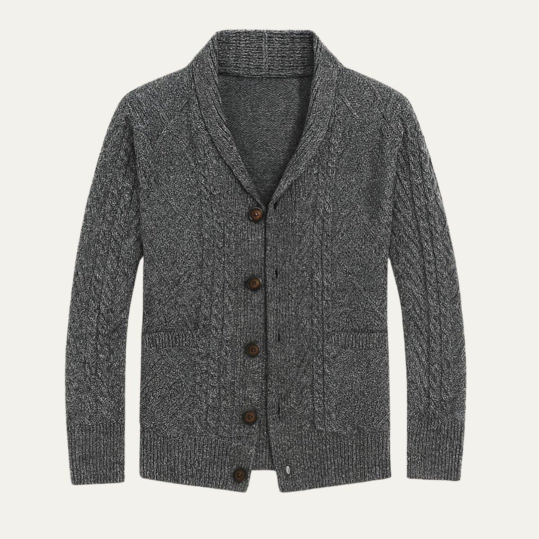 Men’s Rowan Shawl Cardigan – Classic Knit Layer