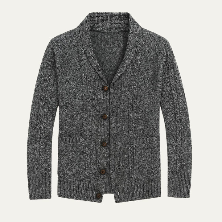 Men’s Rowan Shawl Cardigan – Classic Knit Layer