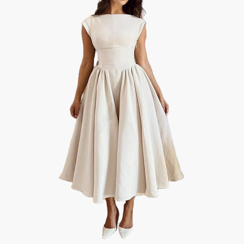 Women’s Cap Sleeve Fit & Flare Midi Dress