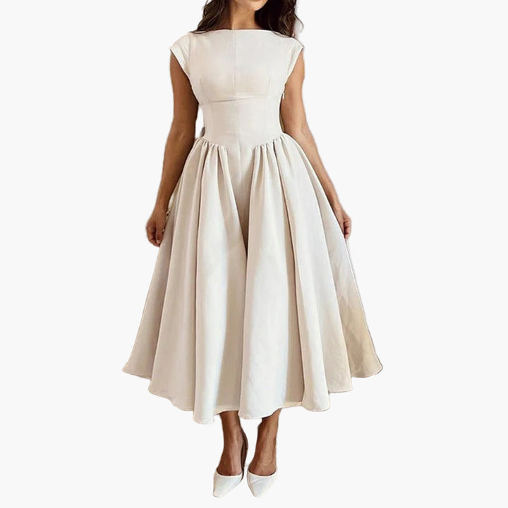 Women’s Cap Sleeve Fit & Flare Midi Dress