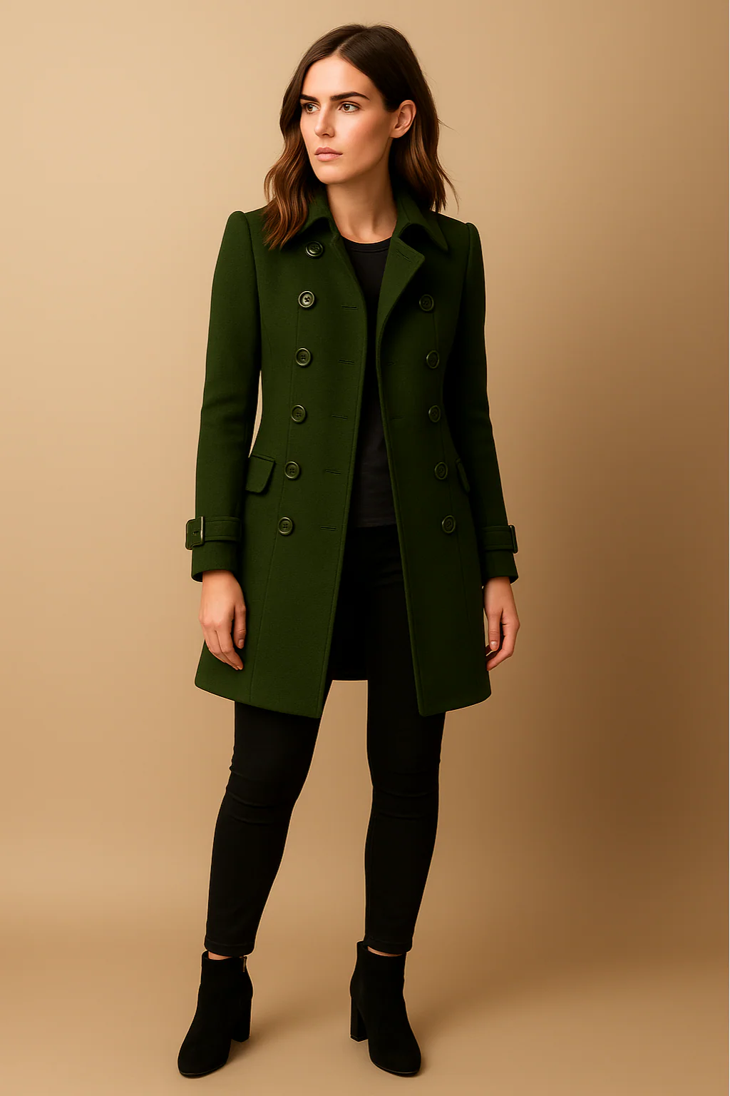 Women’s Elara Double-Breasted Tailored Wool Coat