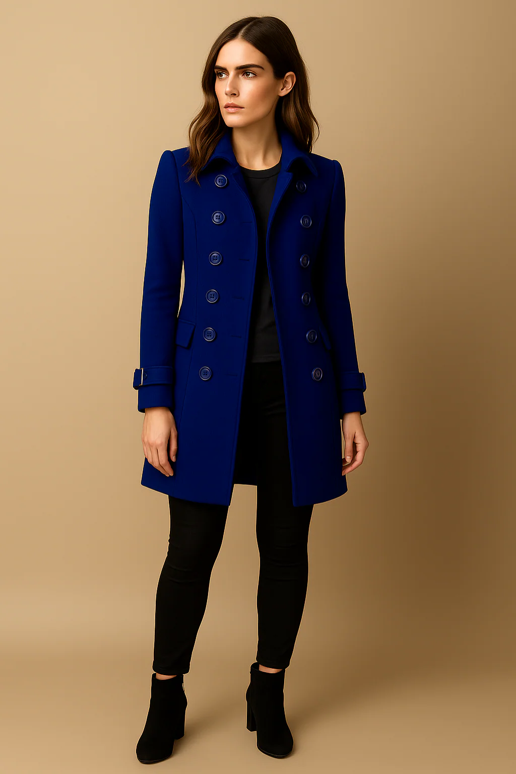 Women’s Elara Double-Breasted Tailored Wool Coat