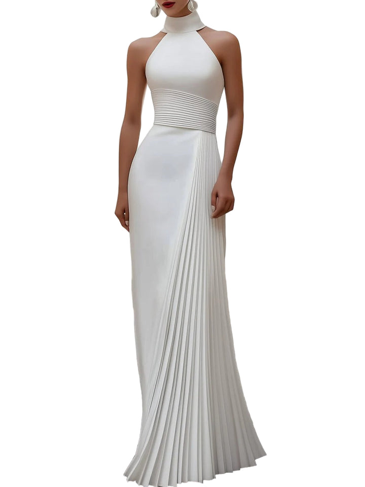 Women’s Pleated Halter Neck Gown