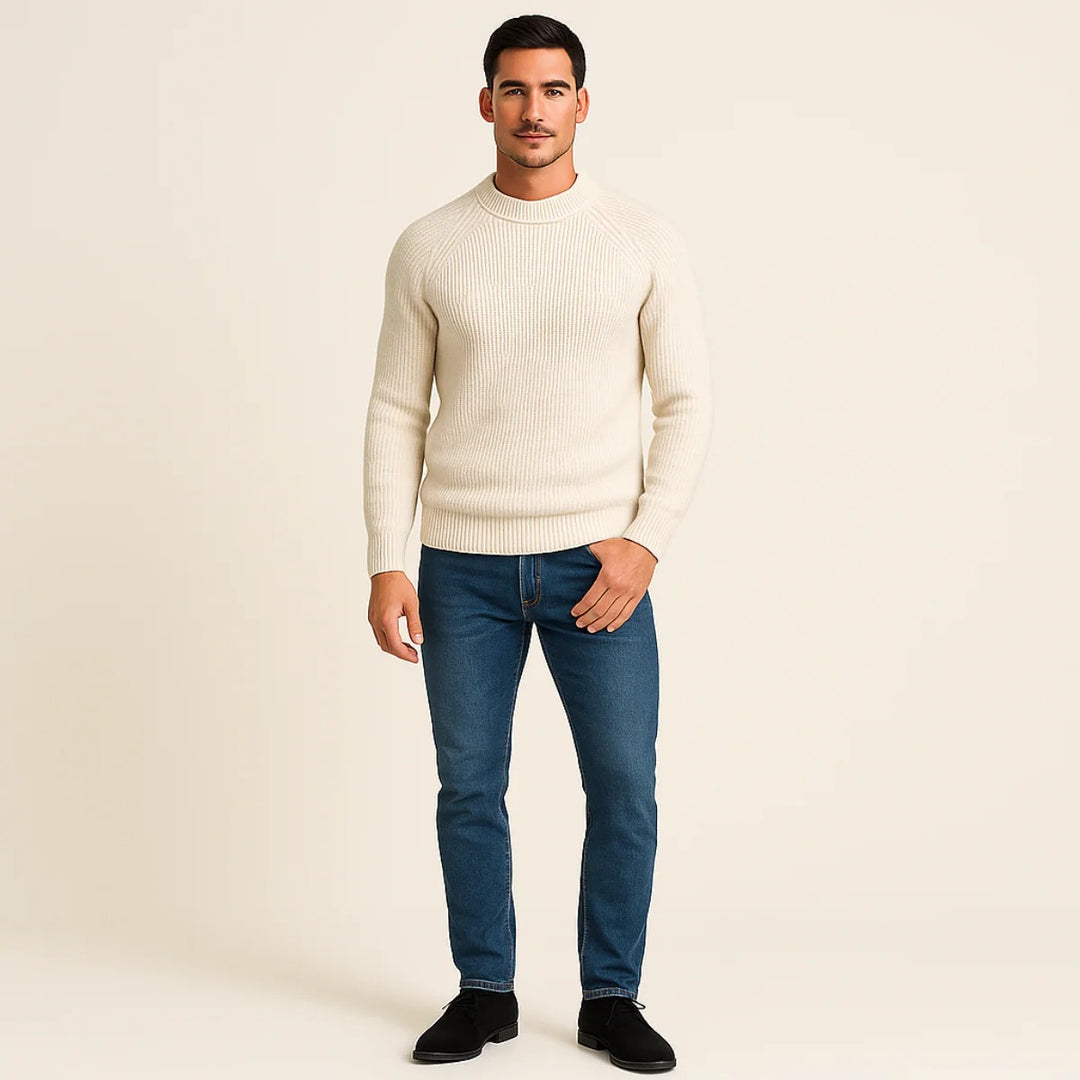 Men’s Hugo Ribbed Crewneck – Minimalist Winter Knit