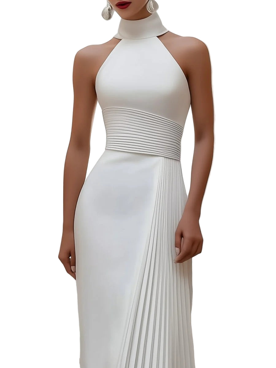 Women’s Pleated Halter Neck Gown