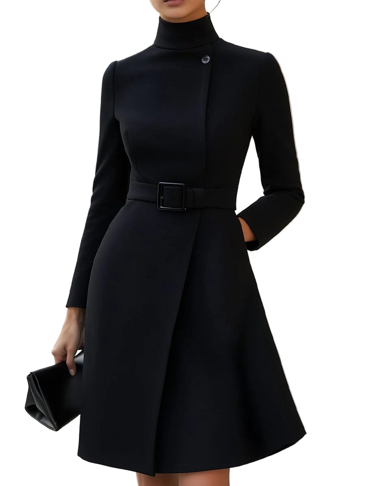 Women’s Nina High-Neck Belted A-Line Dress