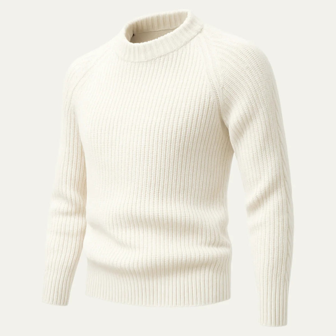 Men’s Hugo Ribbed Crewneck – Minimalist Winter Knit