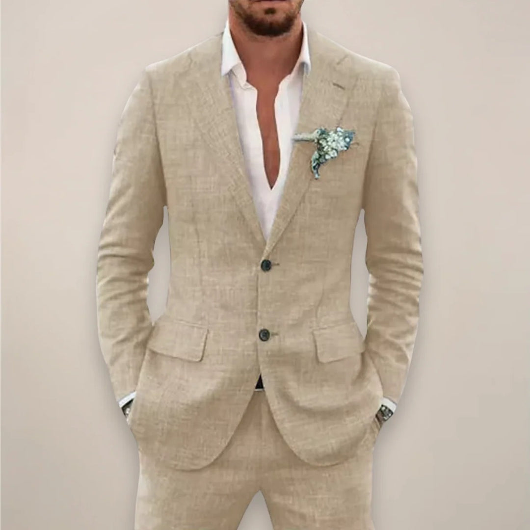 Men’s Luca Linen Suit – Contemporary Coastal Charm