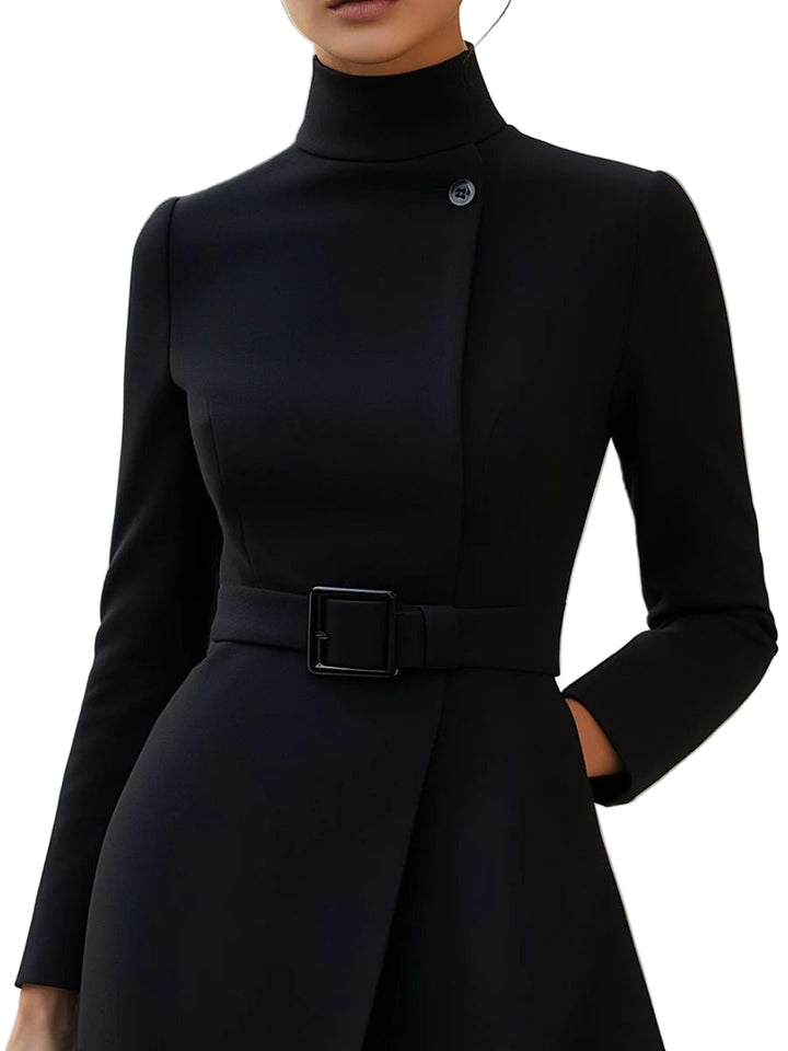 Women’s Nina High-Neck Belted A-Line Dress