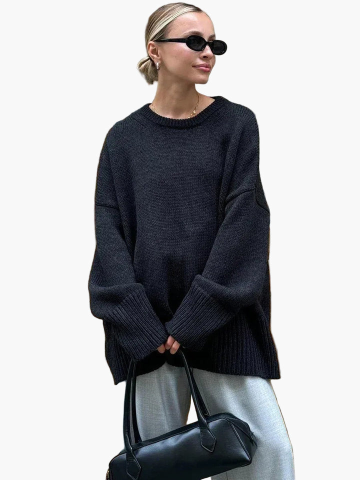 Women’s Oversized Knit Jumper – Crew Neck Relaxed Fit
