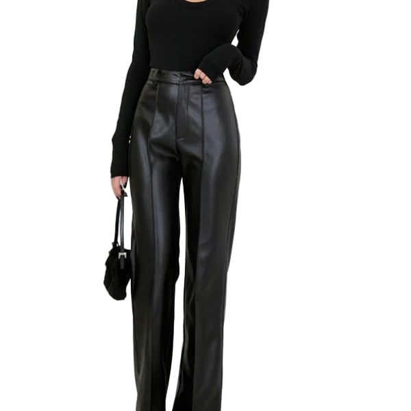 Women’s Arden High-Waist Faux Leather Trousers