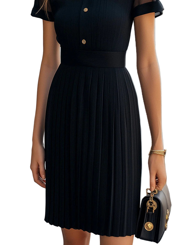 Women’s Margot Sheer Panel Pleated Midi Dress