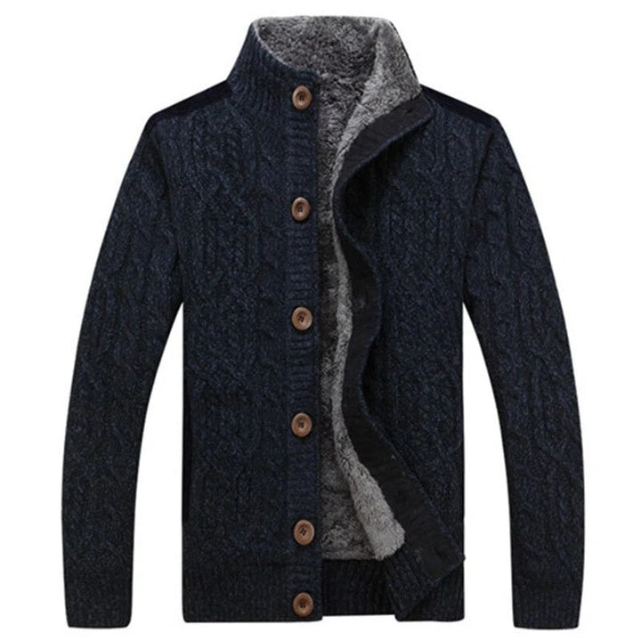 Men’s Harrington Cable-Knit Fleece-Lined Cardigan