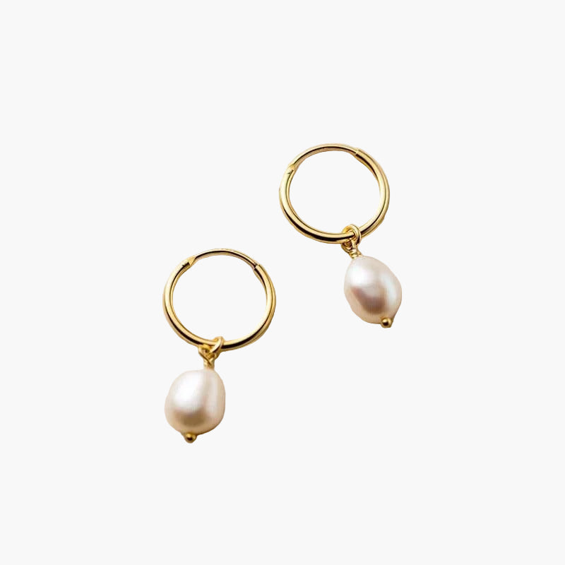 Women’s Freshwater Pearl Hoop Earrings