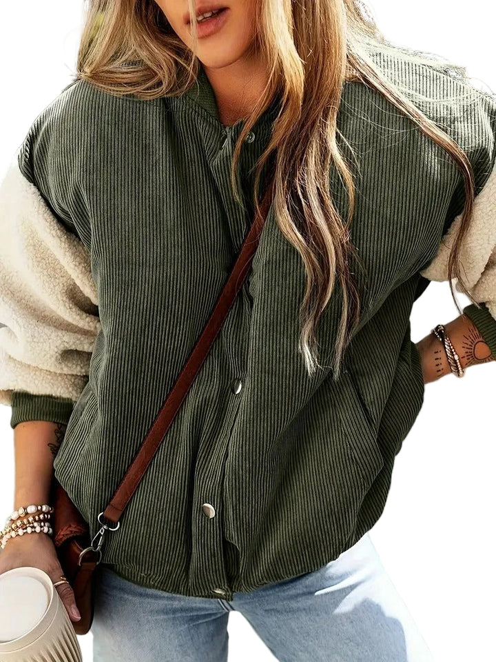 Women’s Corduroy Snap-Front Bomber Jacket