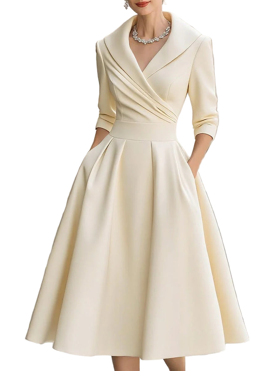 Women’s Satin Wrap Midi Dress