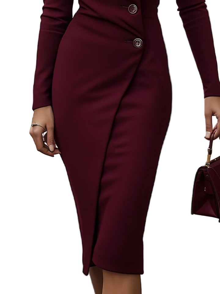 Women’s Amara Asymmetric Button Midi Dress