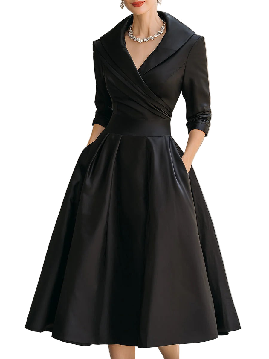 Women’s Satin Wrap Midi Dress