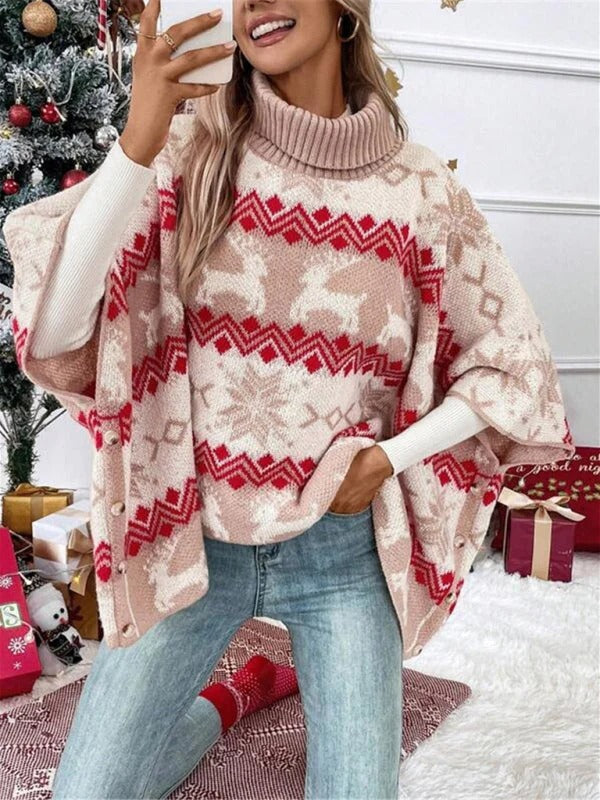 Women’s Serena Oversize Christmas Roll Neck Jumper