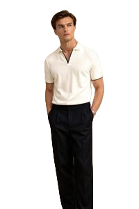 Men’s Valen Contrast Trim Polo Knit Shirt
