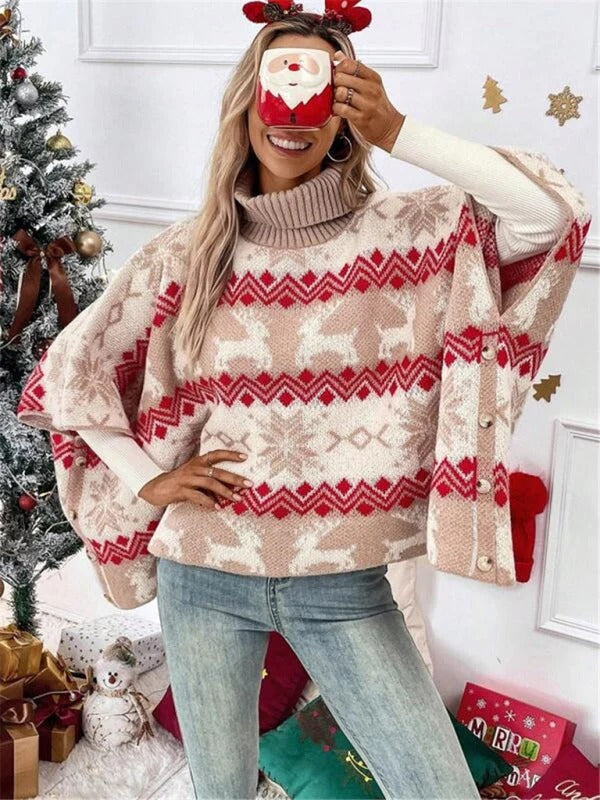 Women’s Serena Oversize Christmas Roll Neck Jumper