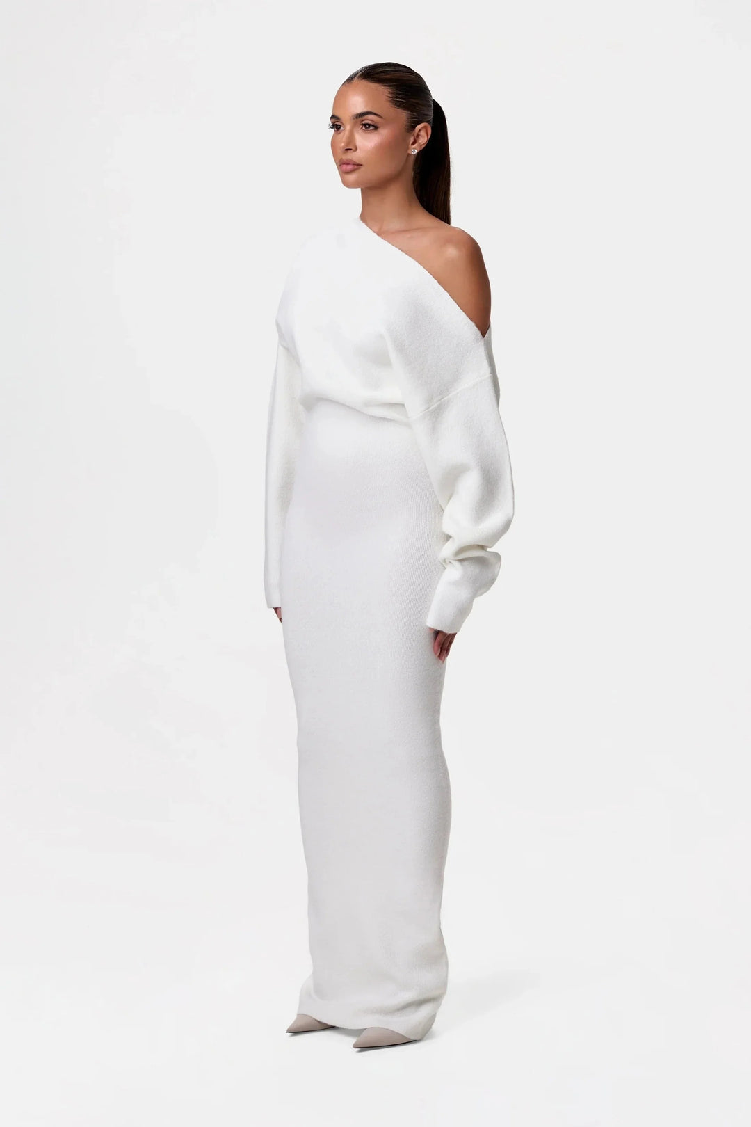 Women’s One-Shoulder Knit Maxi Dress